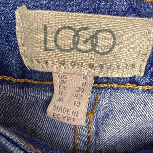 QVC LOGO by Lori Goldstein Regular Wide-Leg Crop Womens 4 Blue Medium Wash NWOT - Picture 2 of 7